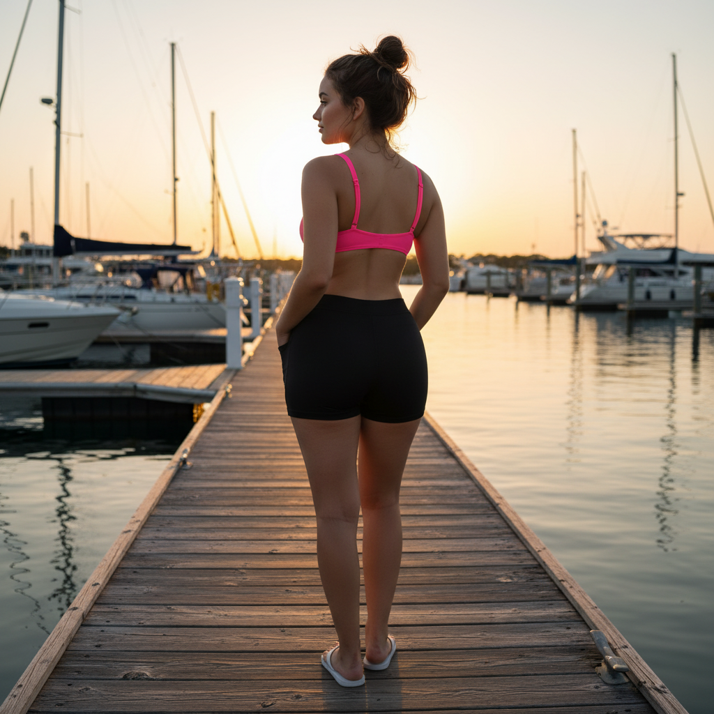 Women's Board Shorts - Black with Zip Pockets