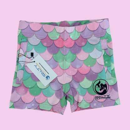 Mermaid - Youth Board Shorts - UPF 50, Quick-Dry Fabric, Zippered Pockets