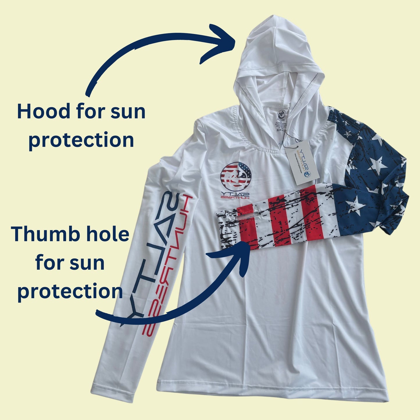 Freedom - Men's/Unisex Sun Protection Shirt - UPF 50, Quick-Dry Fabric, Hood, Thumb Hole