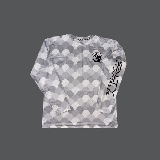 Men's/Unisex Sun Shirt - Fish Scales (Grey/White)