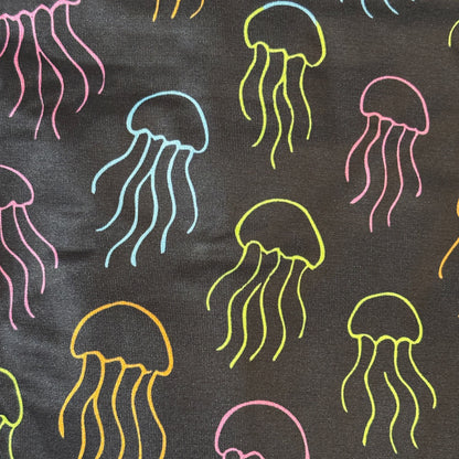 Kid's Sun Shirt - Jellyfish on Black with Hood/Thumbholes