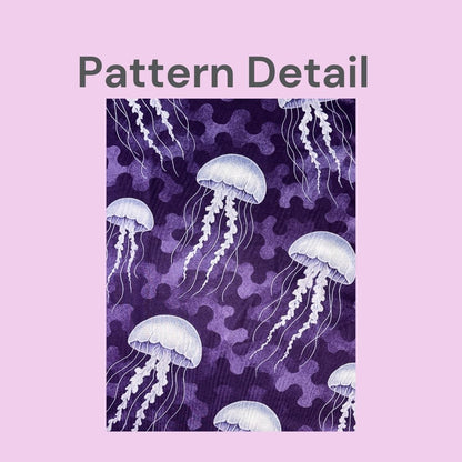 Women's Sun Shirt - Jellyfish on Purple with with Hood/Thumbholes