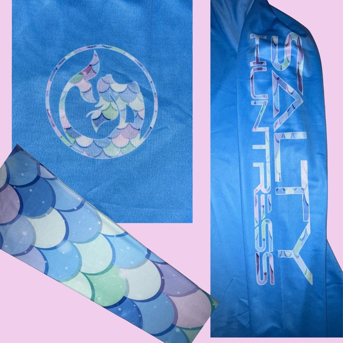 Women's Sun Shirt - Mermaid Blue with Hood/Thumb holes