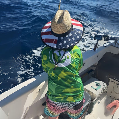 Kid's Sun Shirt - Sea Creatures Green