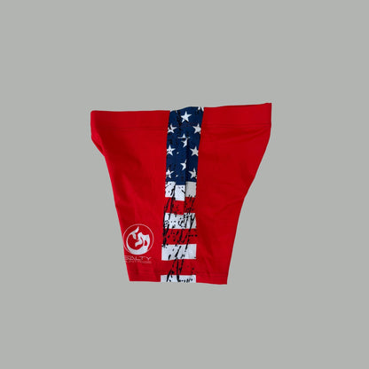 Women's Board Shorts - Freedom Red with Zip Pockets