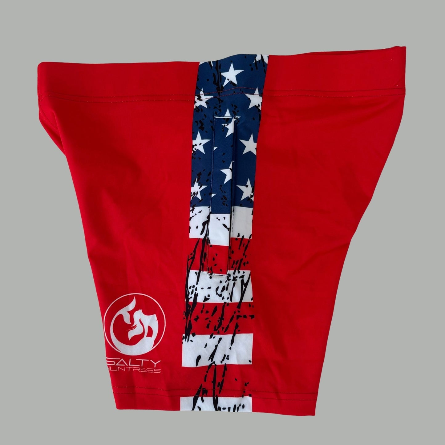 Red Freedom - Ladies Board Shorts - UPF 50, Quick-Dry Fabric, Zippered Pockets