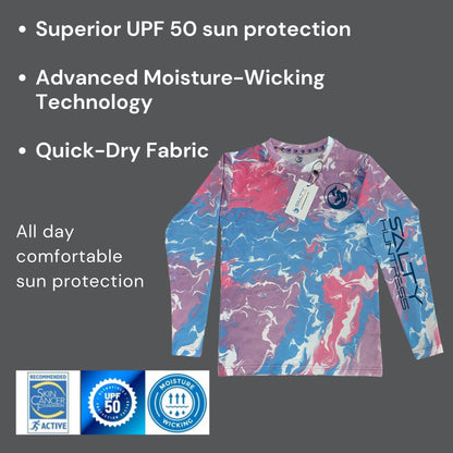 Tie Dye - Youth Sun Protection Shirt - UPF 50, Quick-Dry Fabric