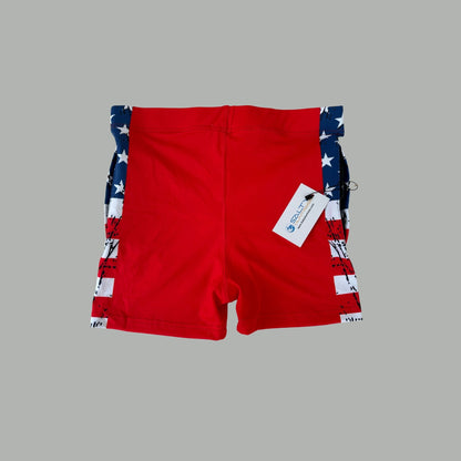 Women's Board Shorts - Freedom Red with Zip Pockets