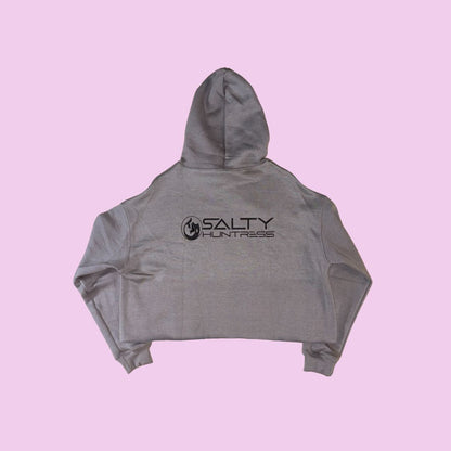 Women's Cropped Fleece Hoodie - Grey Skies