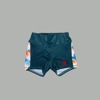 Women's High Waisted Shorts - Tropical Green