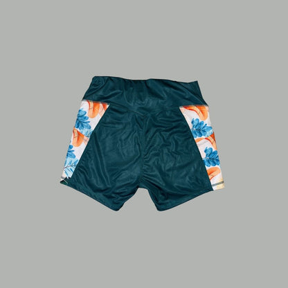 Women's High Waisted Shorts - Tropical Green