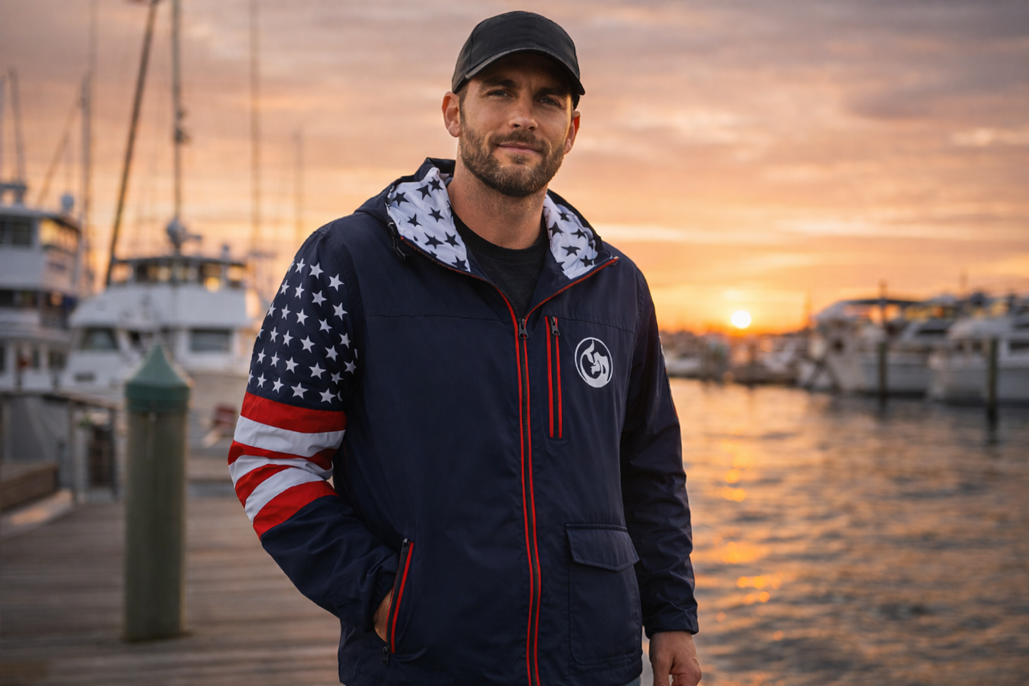 Unisex Watertight Rain Jacket - Patriotic