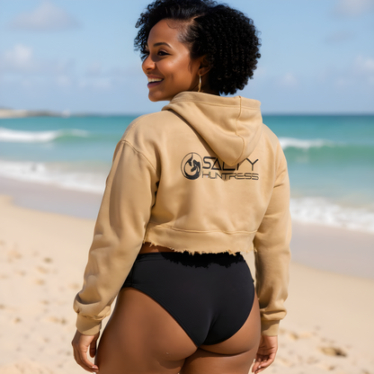 Women's Cropped Fleece Hoodie - Sand Dune