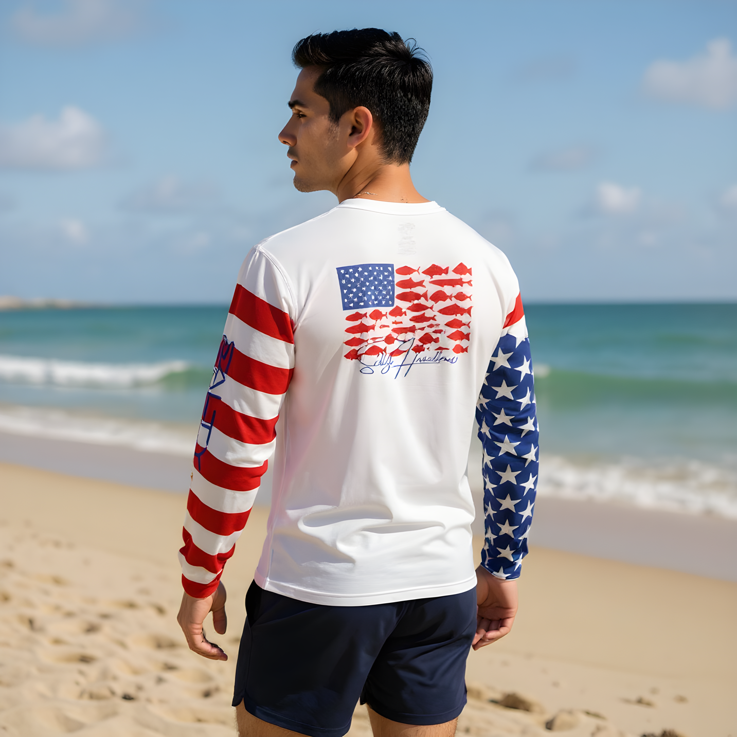 Men's/Unisex Sun Shirt - Freedom Fish Flag