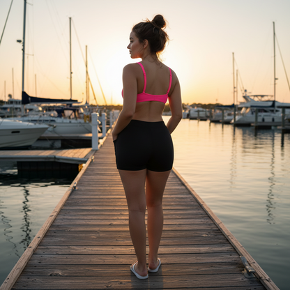 Women's Board Shorts - Black with Zip Pockets