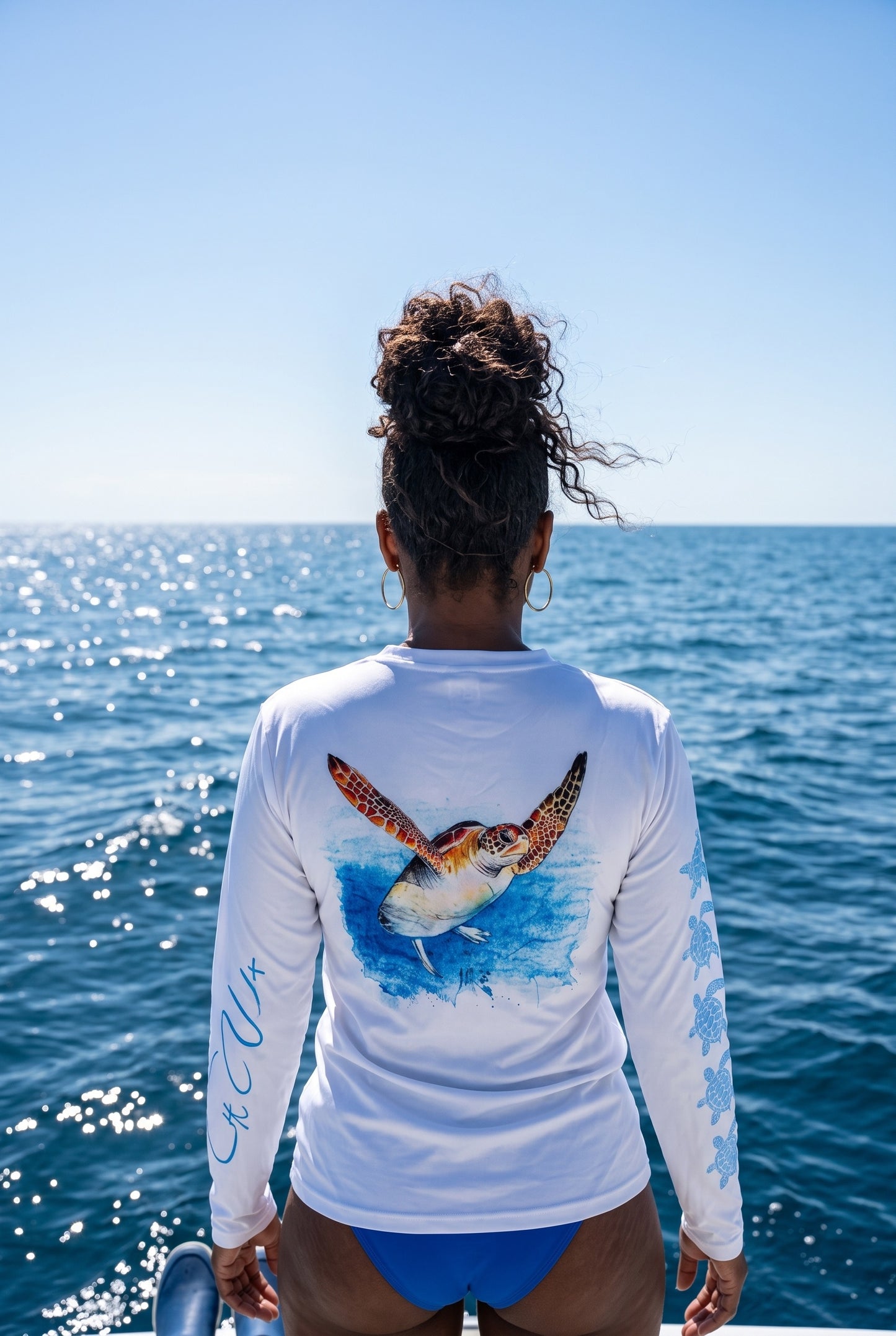 Ladies | Sea Turtle Performance Shirt | Local Artist Series (v-Neck)