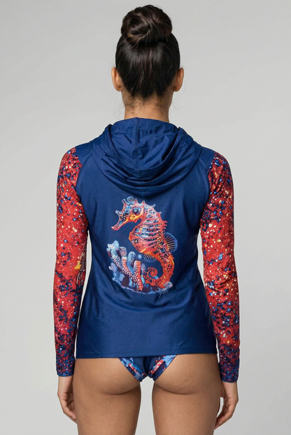 Ladies | Sea Horse Performance Shirt | Local Artist Series