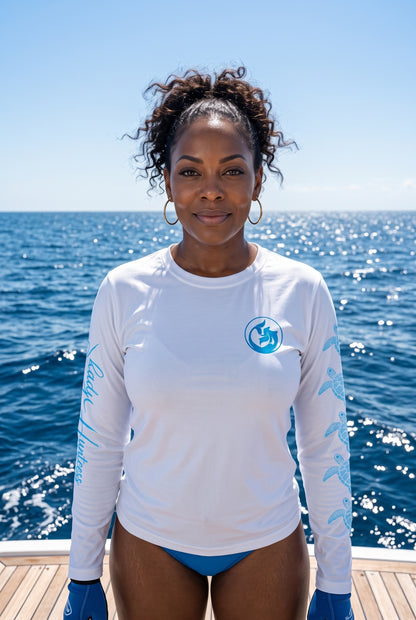 Ladies | Sea Turtle Performance Shirt | Local Artist Series (v-Neck)