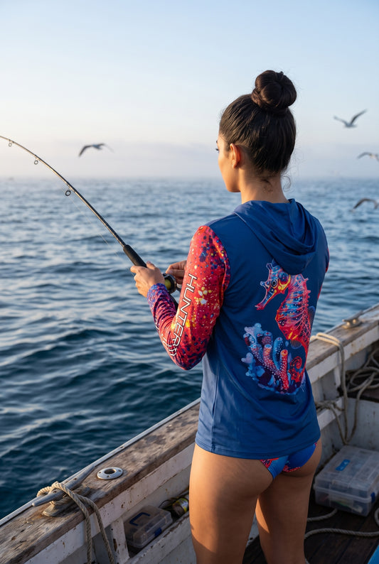 Ladies | Sea Horse Performance Shirt | Local Artist Series