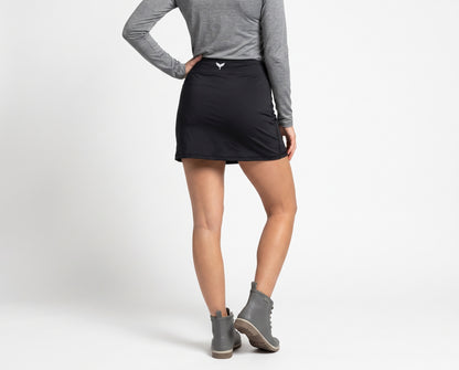 Women's Tennis Skirt with Built-In Shorts - Black Abyss