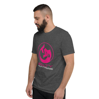 Unisex Lighgweight Short-Sleeve T-Shirt (Pink & Grey)